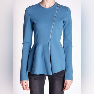 Stella McCartney Blue Peplum Zipper jacket size IT 42 US 6 EUC